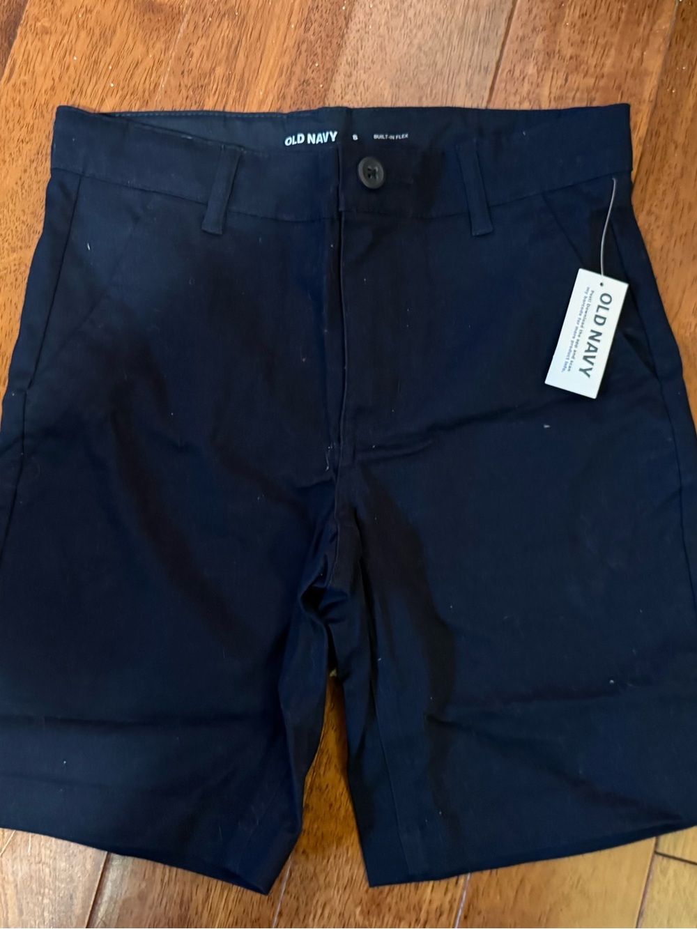 Old Navy Boys Navy Flat-Front Chino Shorts